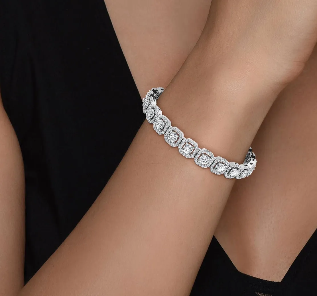 13.50-13.50 CT Round Cut Diamonds - Diamond Bracelet