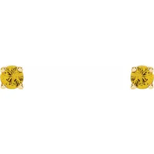 14K Yellow 2.5 mm Natural Yellow Sapphire Stud Earrings