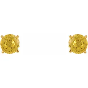 14K Yellow 5 mm Natural Yellow Sapphire Stud Earrings