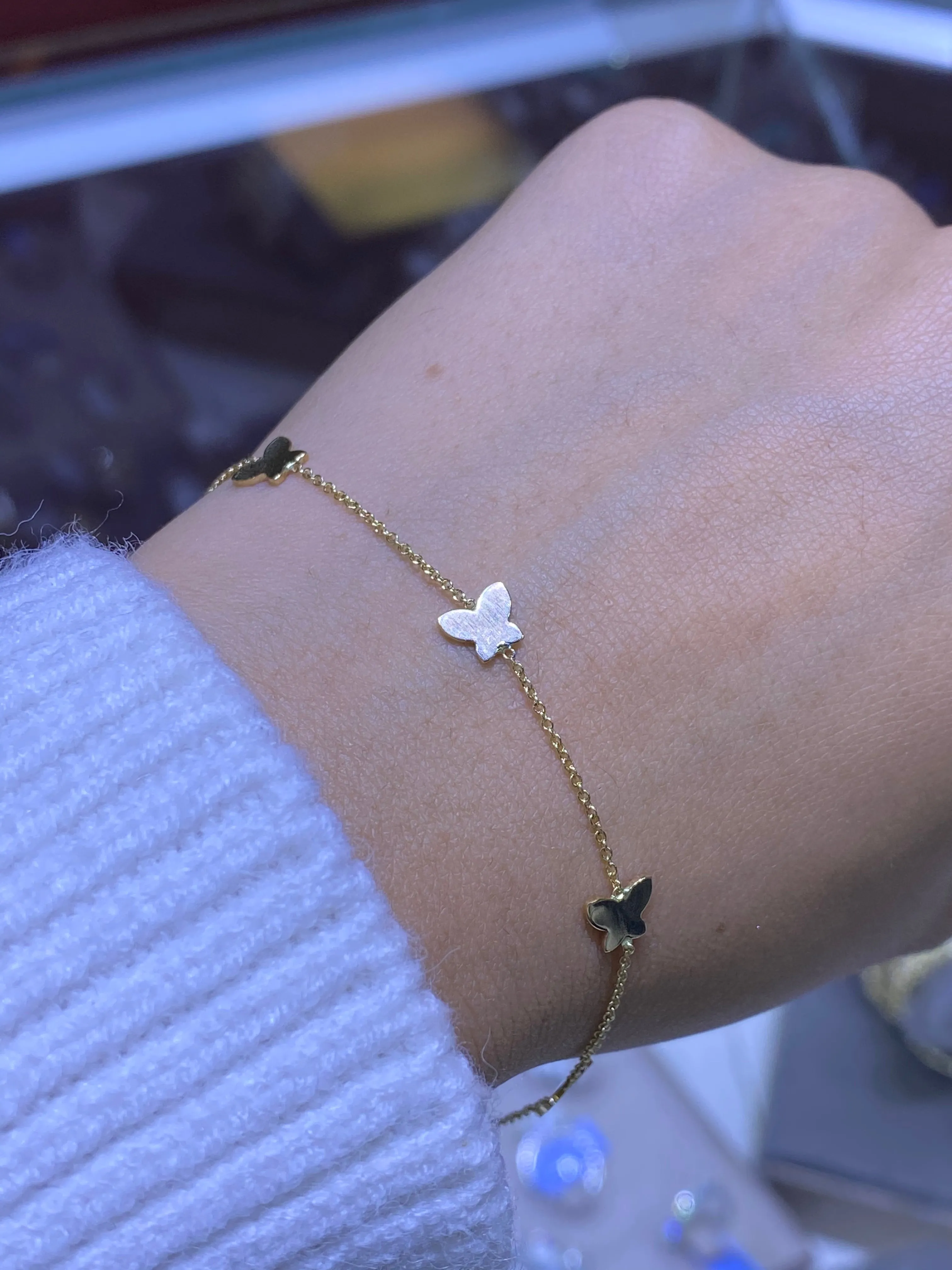 14K Yellow Gold Butterfly Bracelet