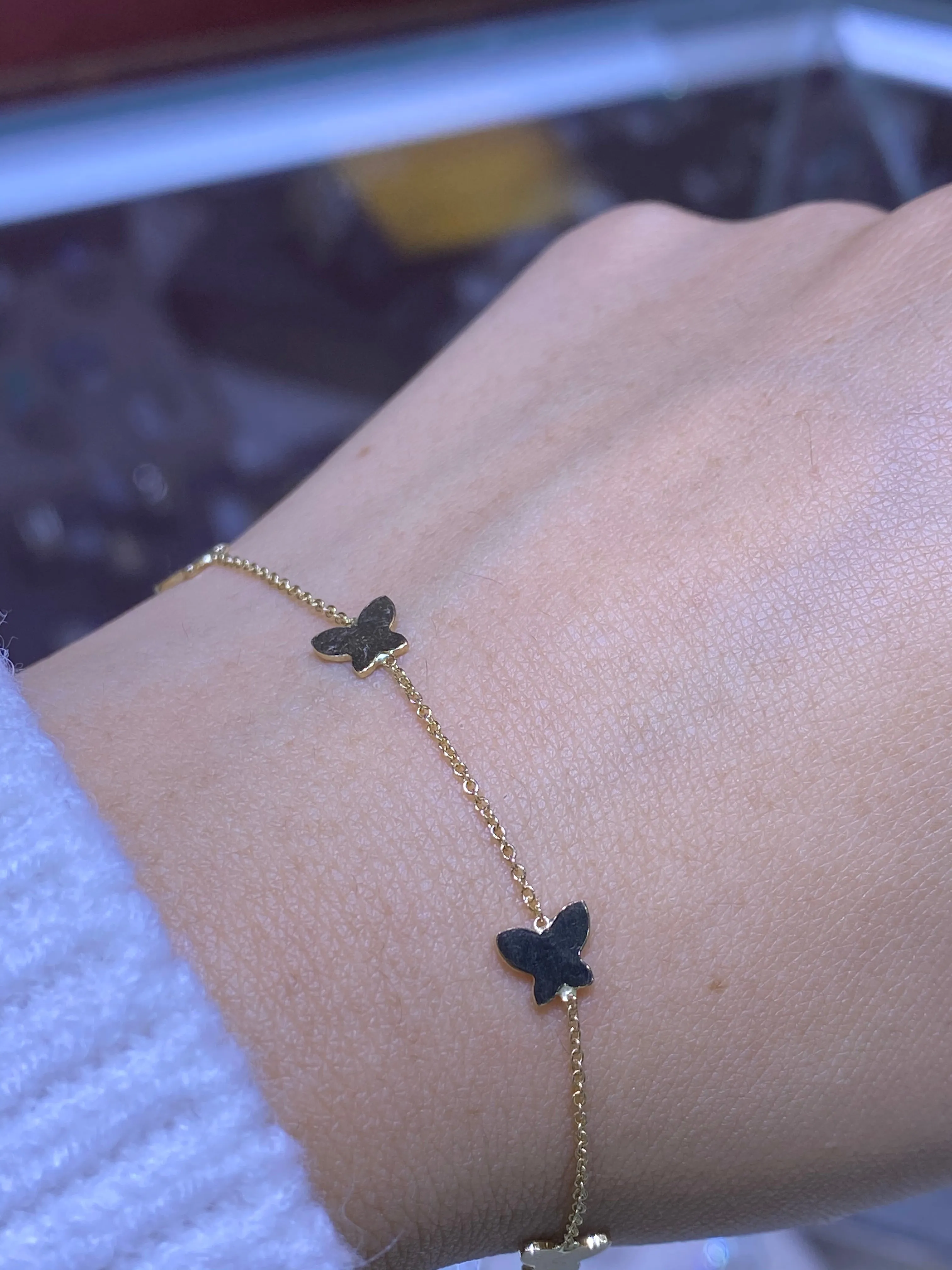 14K Yellow Gold Butterfly Bracelet