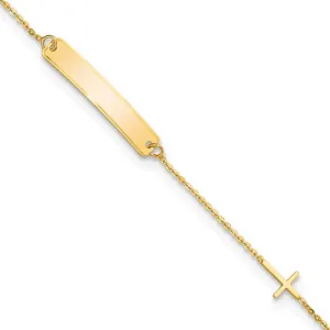 14K Yellow Gold Cross ID Baby Bracelet