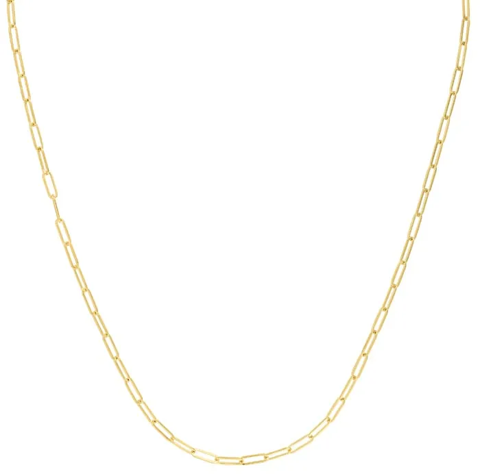 14K Yellow Gold Paperclip Chain Bracelet