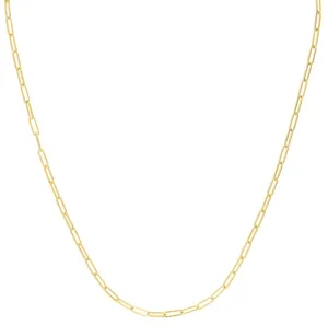 14K Yellow Gold Paperclip Chain Bracelet