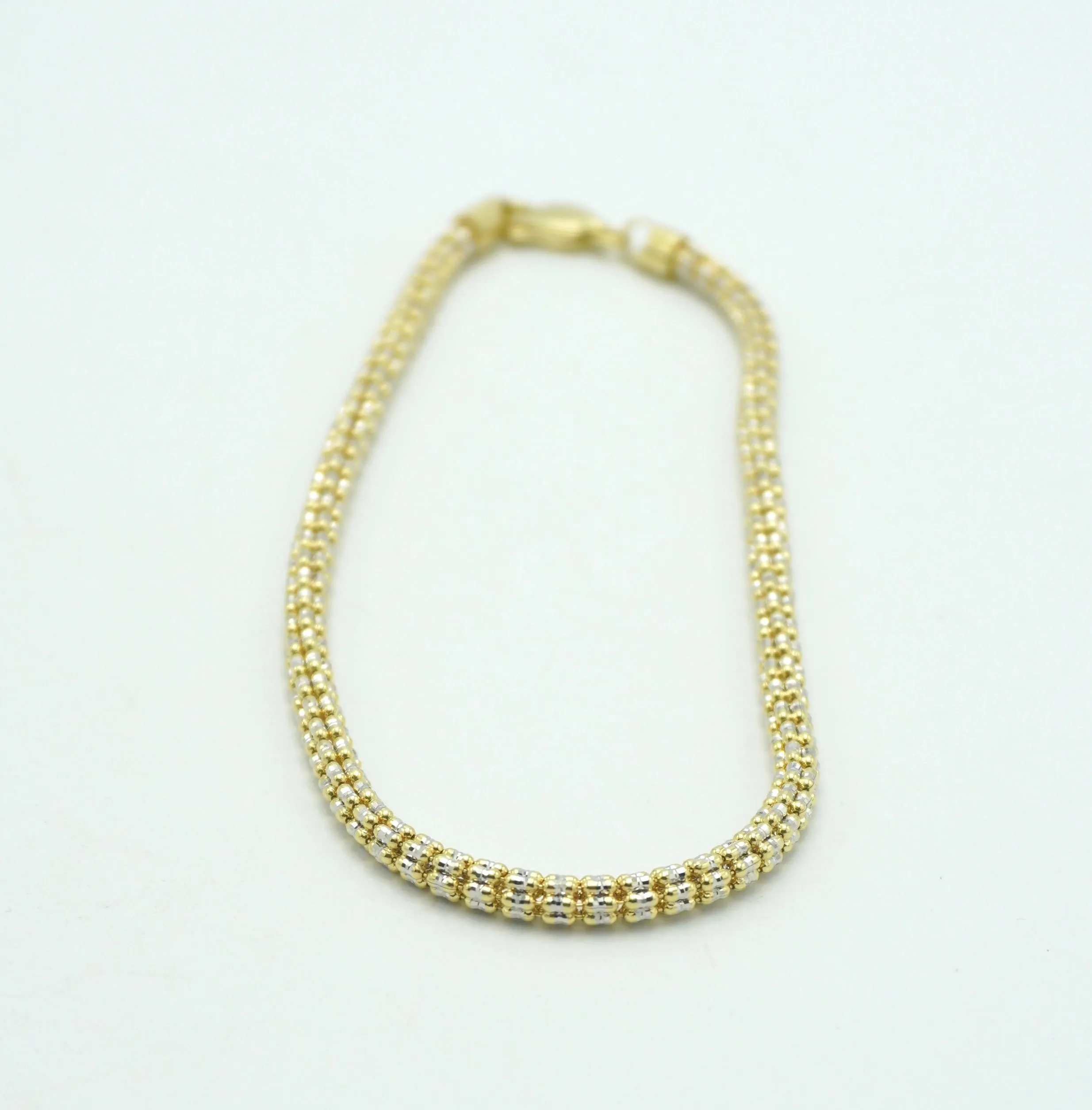 14KT Moon Ice Ankle Bracelet  Yellow Gold