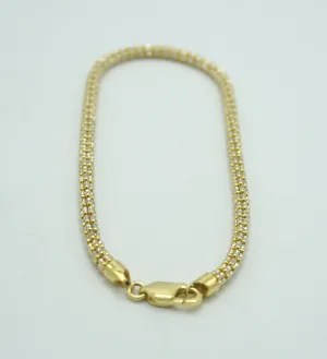 14KT Moon Ice Ankle Bracelet  Yellow Gold