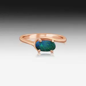 14kt Rose Gold Boulder Opal ring