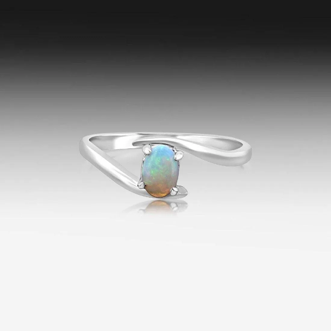 14kt White Gold White Opal ring