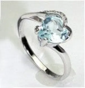 1.61 CT BABY SWISS BLUE TOPAZ & DIAMOND 925 STERLING SILVER RING