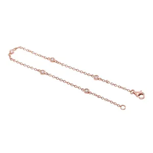 18ct Rose Gold Diamond Station Bracelet