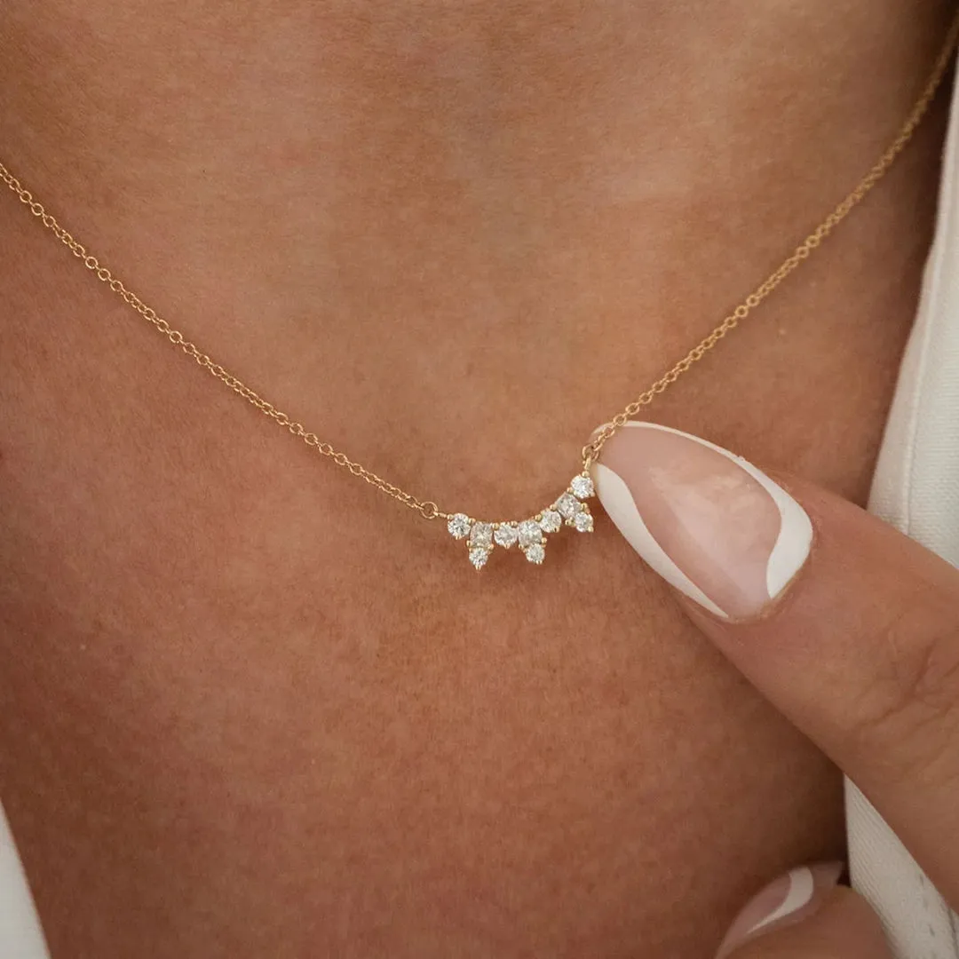 18K Gold Scattered Diamond Necklace