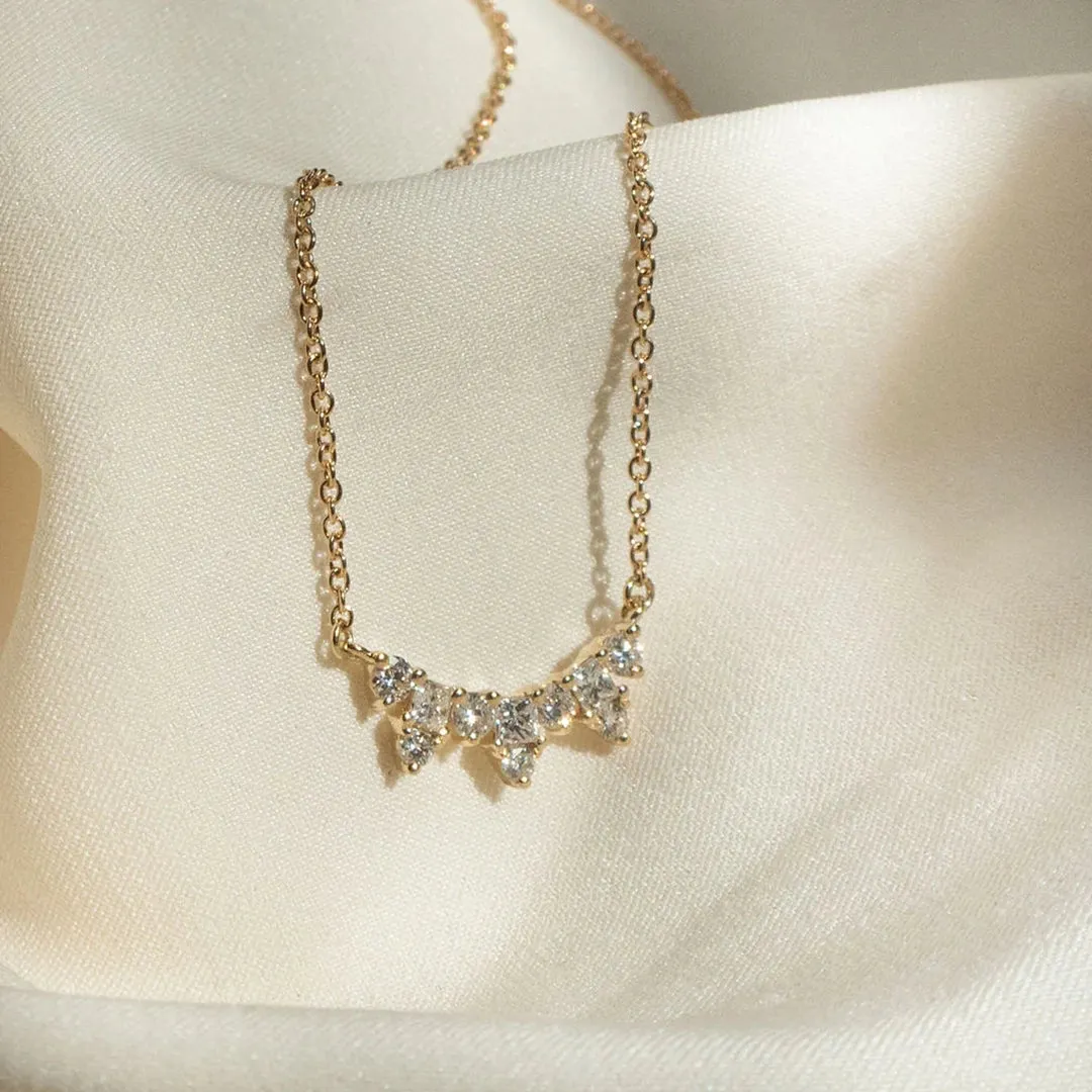 18K Gold Scattered Diamond Necklace