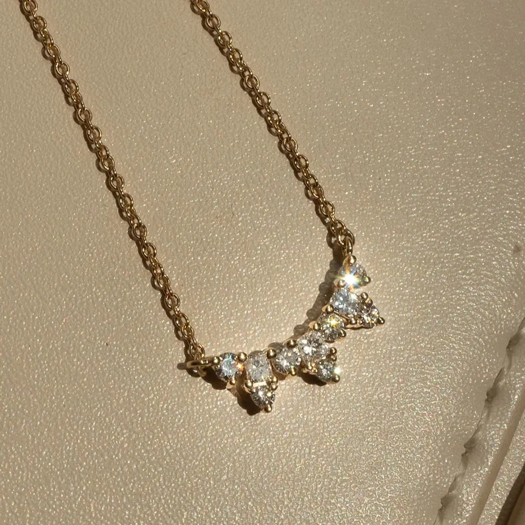 18K Gold Scattered Diamond Necklace