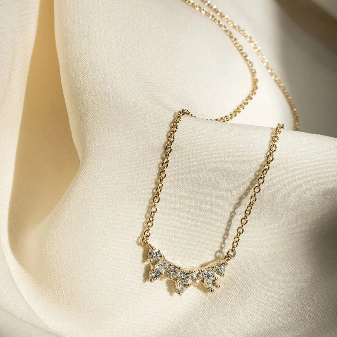 18K Gold Scattered Diamond Necklace