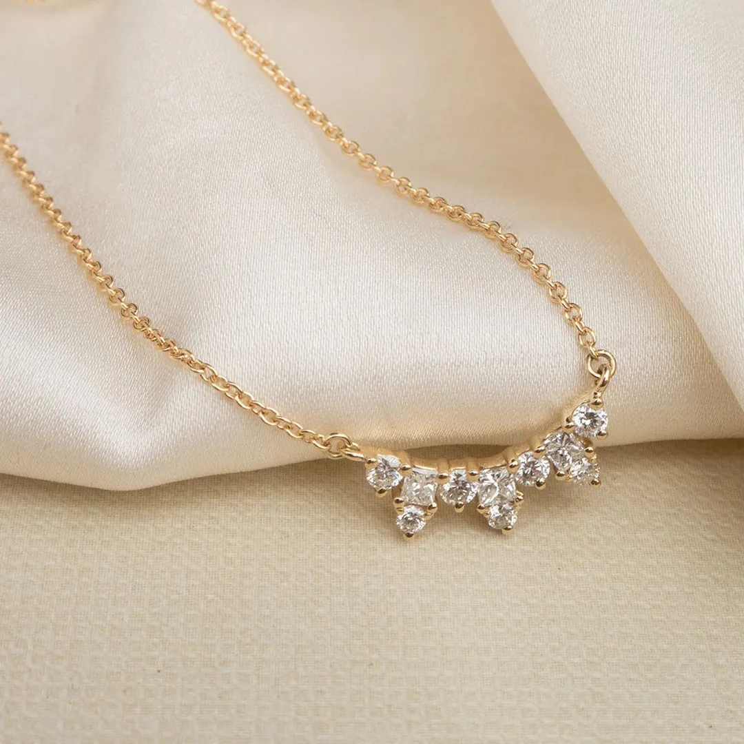 18K Gold Scattered Diamond Necklace