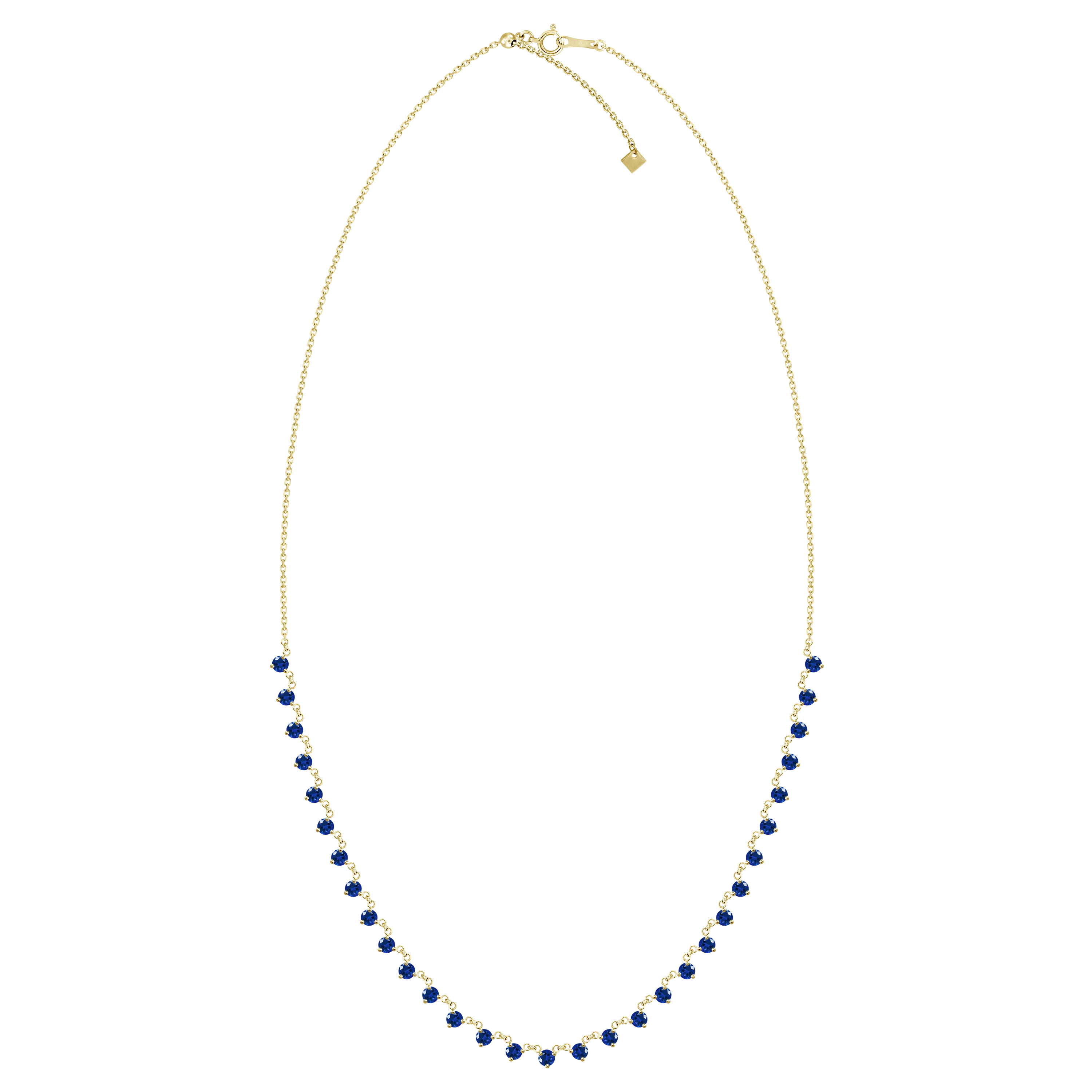 18K Yellow Gold Sapphire Necklace