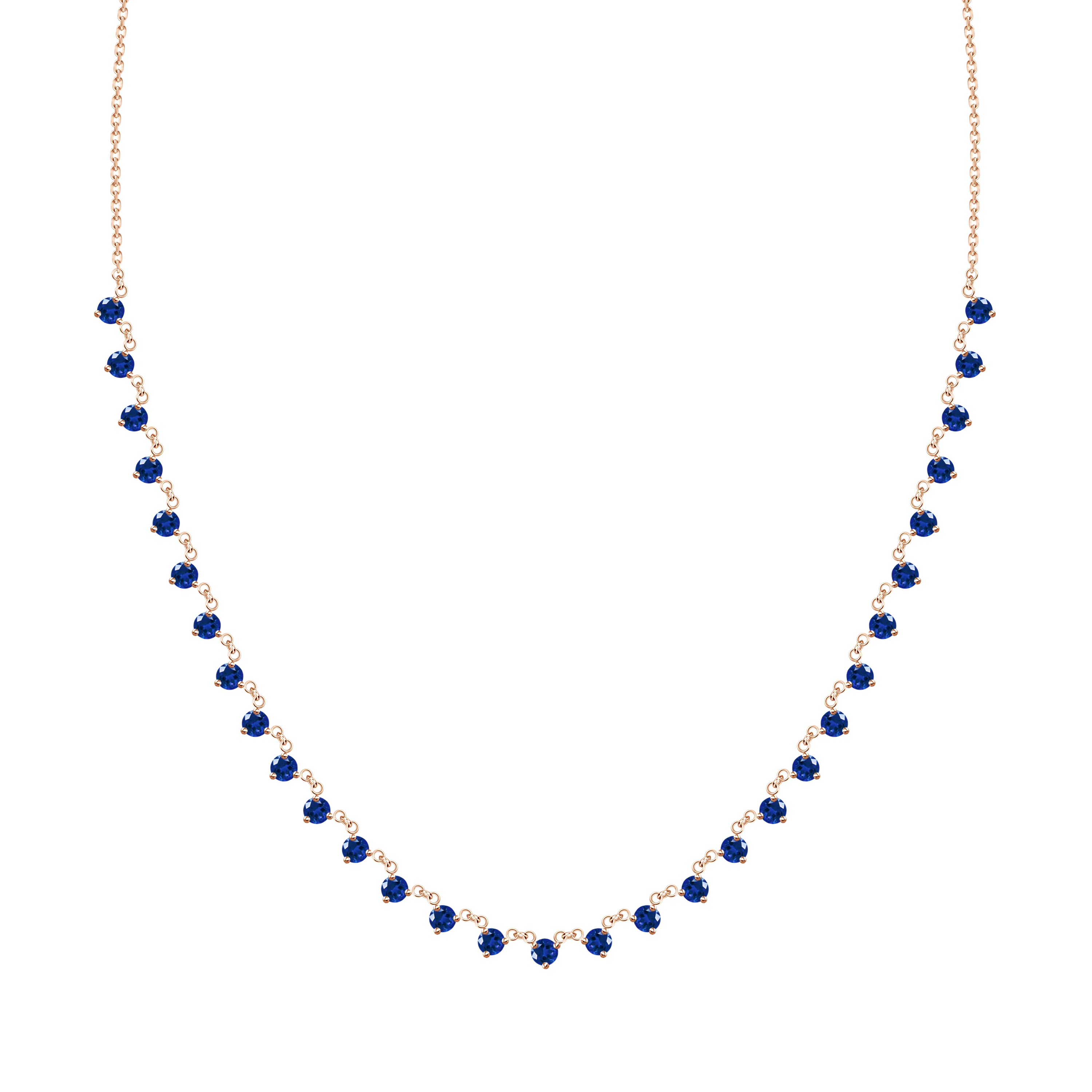 18K Yellow Gold Sapphire Necklace