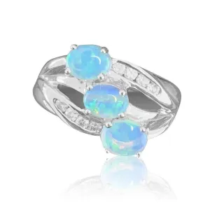 18kt White Gold Opal and diamond ring