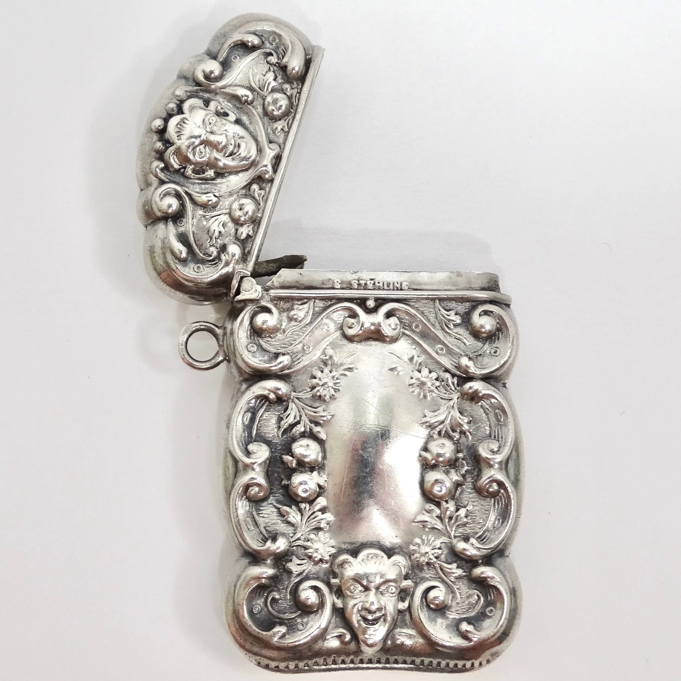 1940s Sterling Silver Engraved Matchbox Pendent