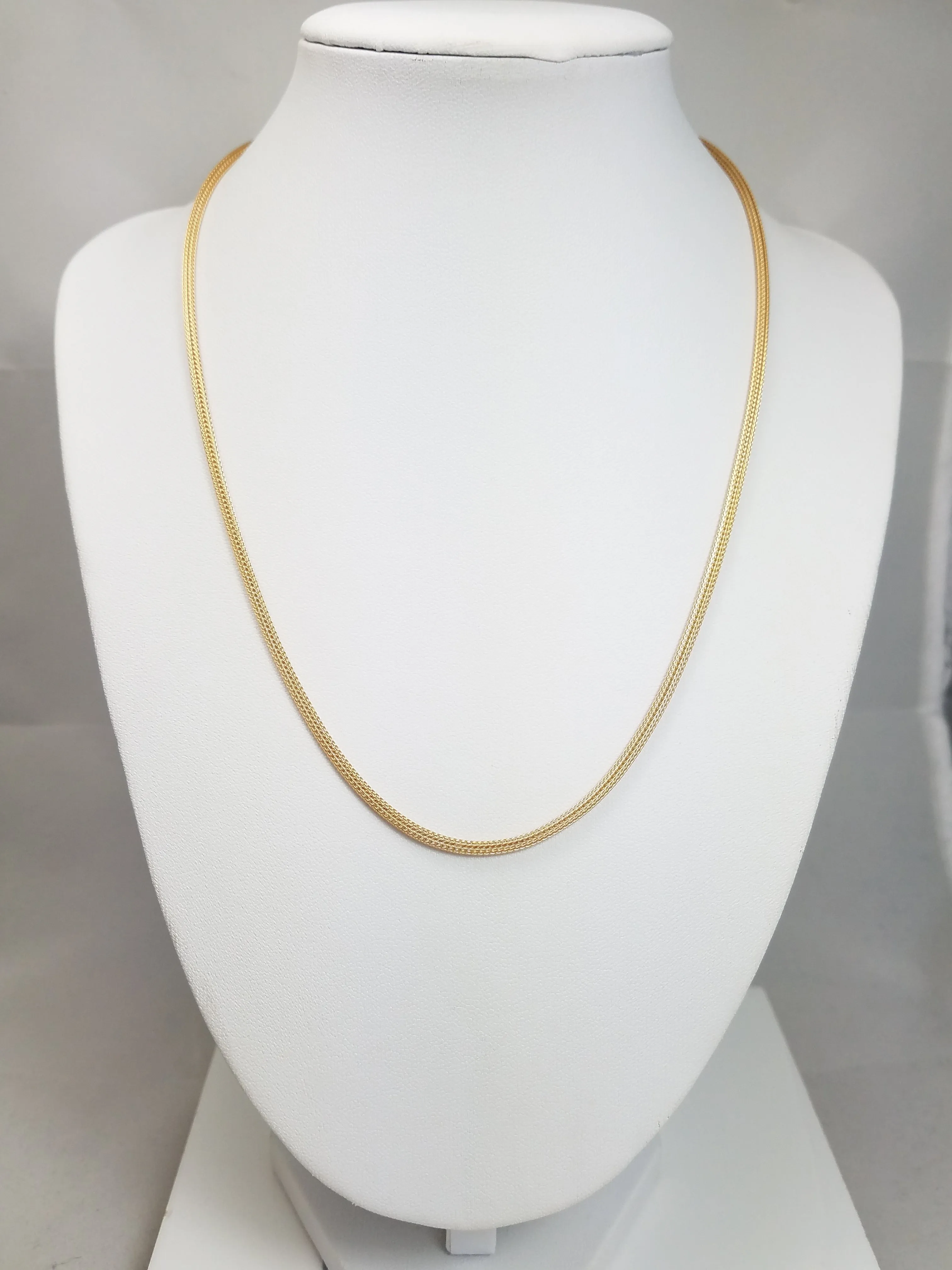 3D Hollow Mesh Link 14k Yellow Gold 18" Necklace