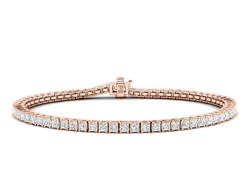 4.00-13.50 CT Princess Cut Diamonds - Tennis Bracelet