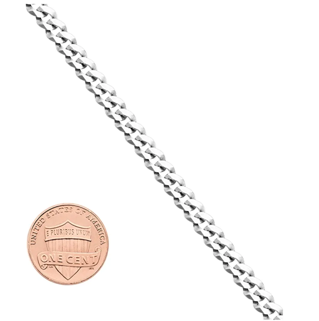 5mm 925 Sterling Silver Cuban Link Chain Hip Hop Rapper Jewelry 16 - 30in.