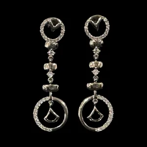 925 Sterling Silver CZ Studded Earrings / Jhumki - Design#08