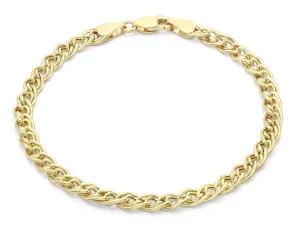 9ct Yellow Gold Double Link Bracelet 18cm - 7"