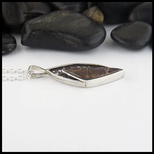 Ammolite & Amethyst Pendant