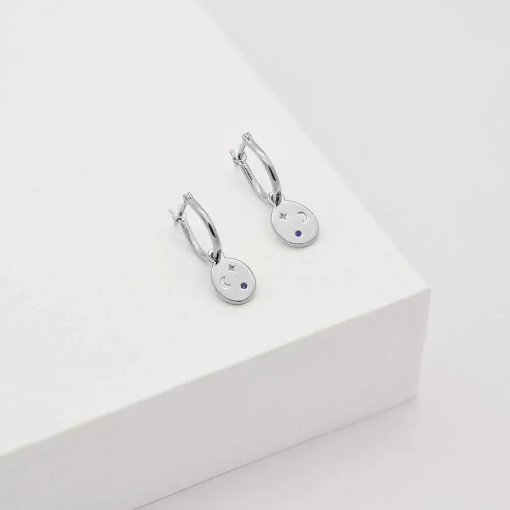 Astral Hoop Earrings - Silver