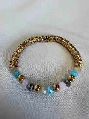 Beaded Bracelet - Gold Mint