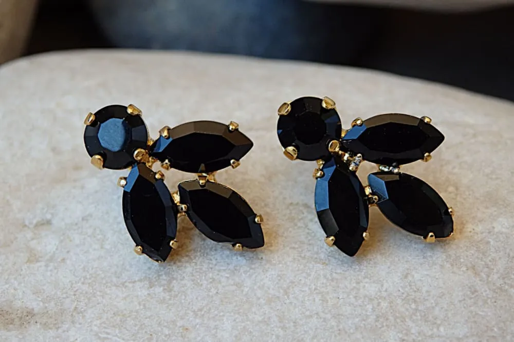 Black Crystal Earrings