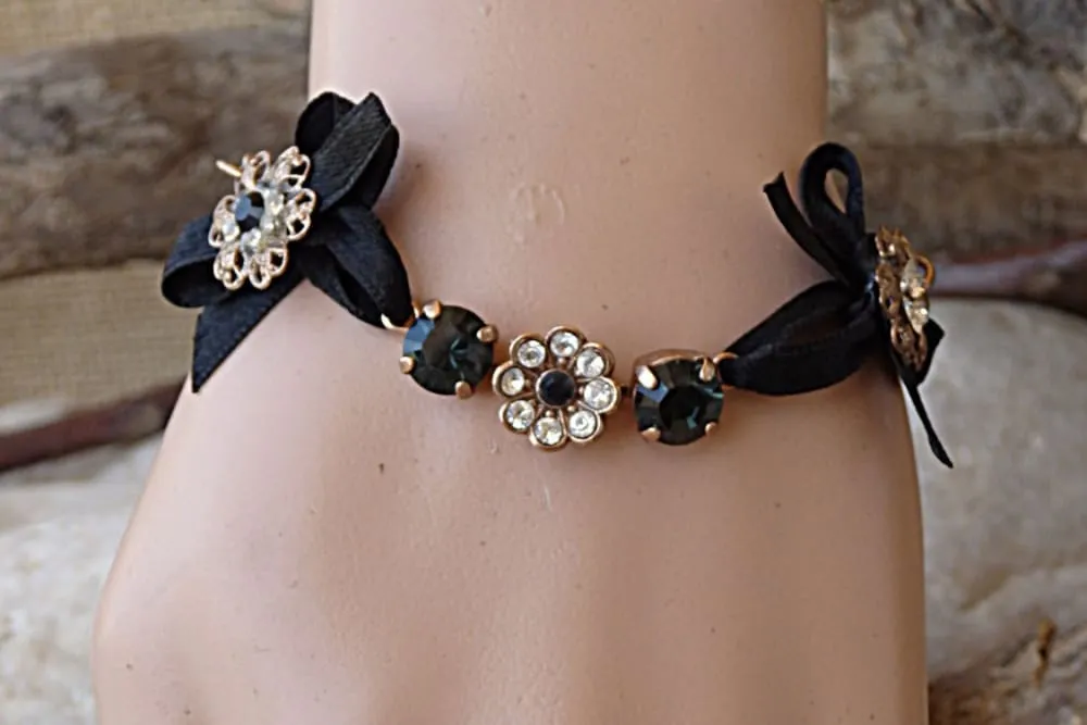 Black satin bracelet