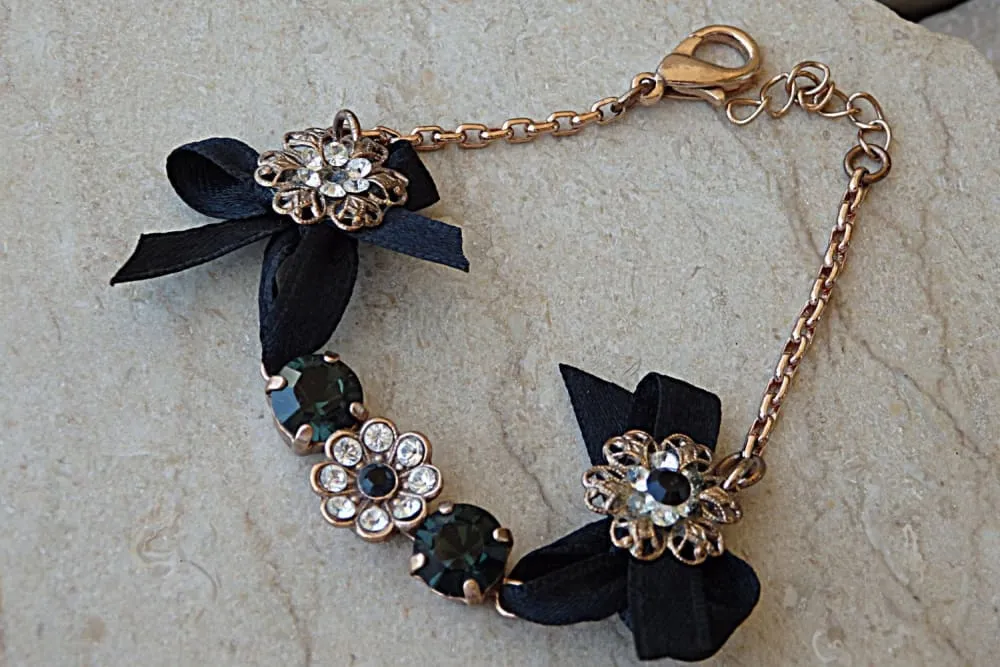 Black satin bracelet