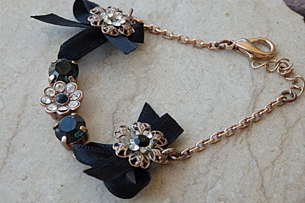 Black satin bracelet