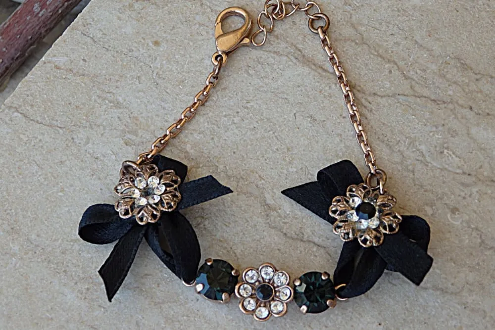 Black satin bracelet