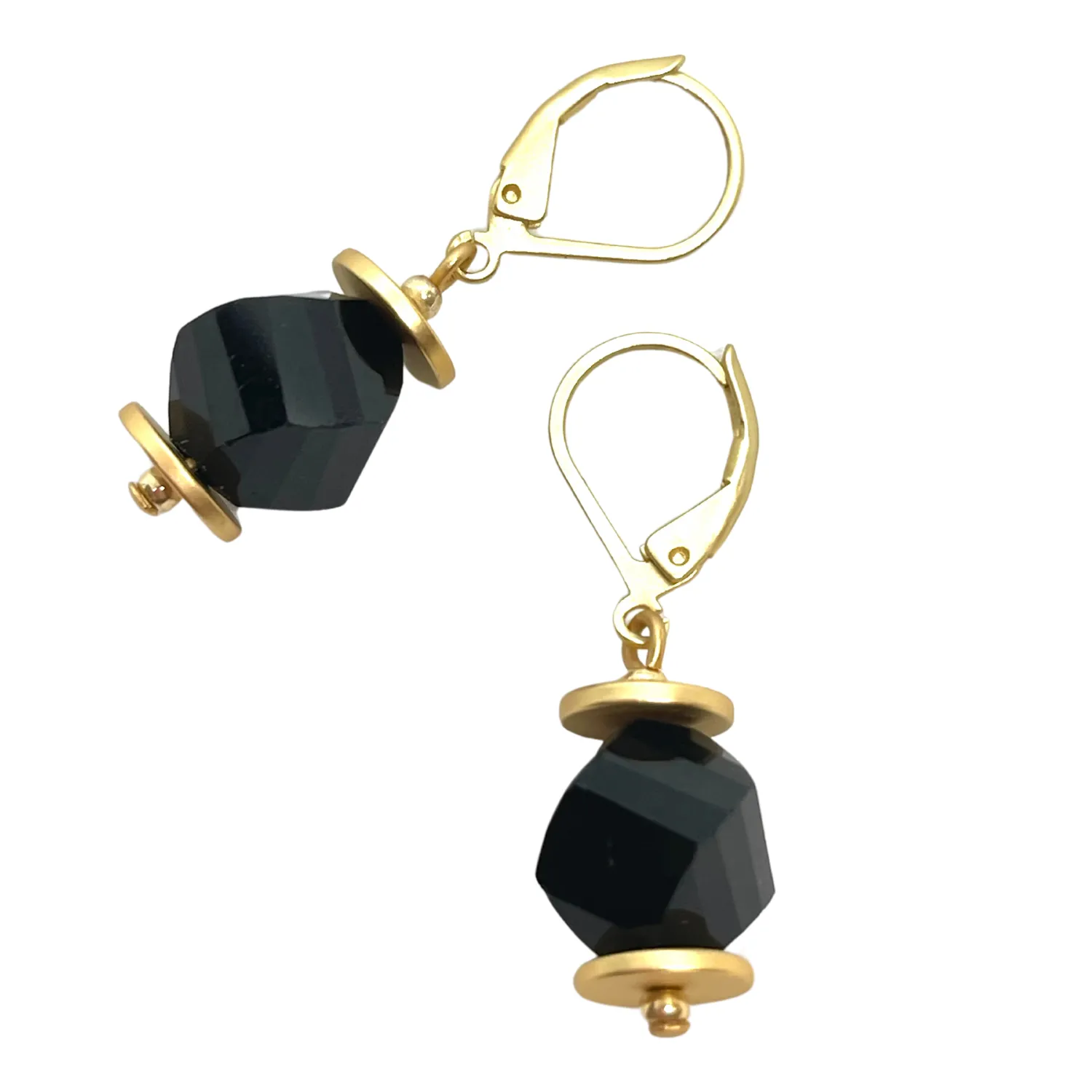 Black Slice Crystal Earrings