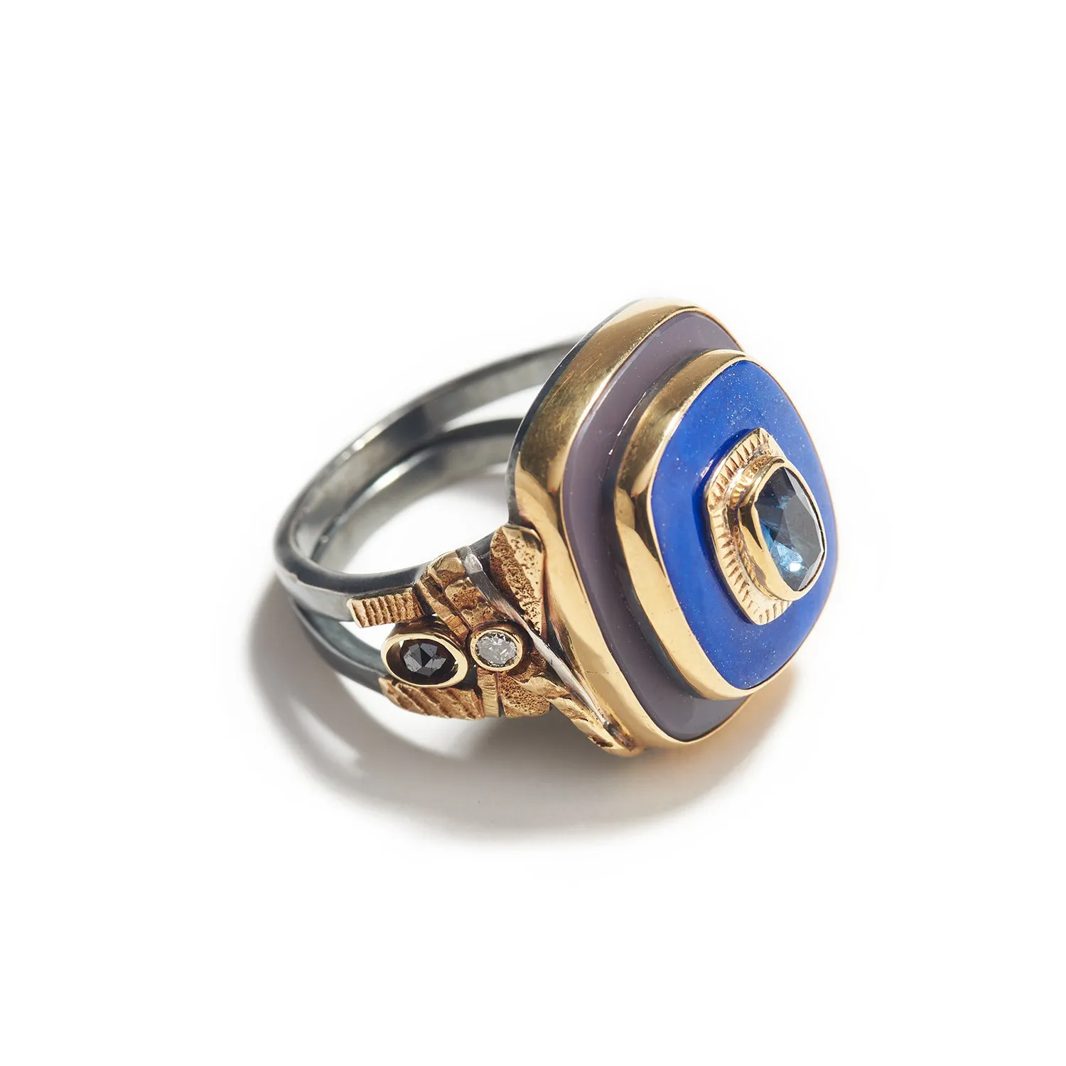 Blue Brown Medley Ring