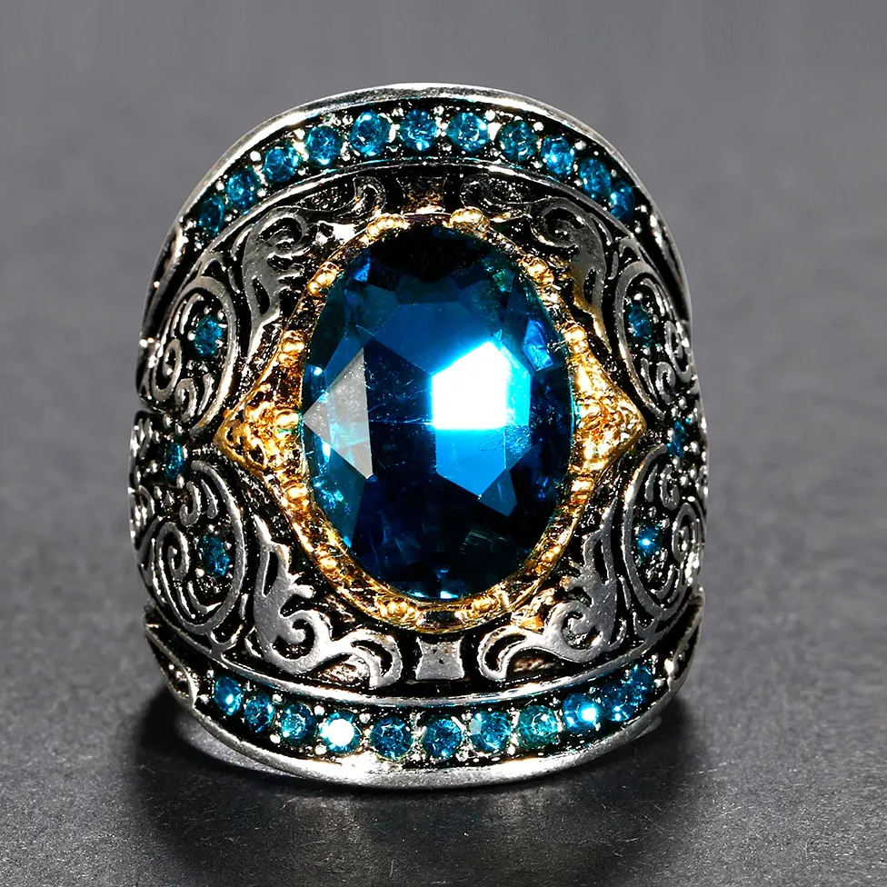 Blue Gemstone Sterling Silver Ring