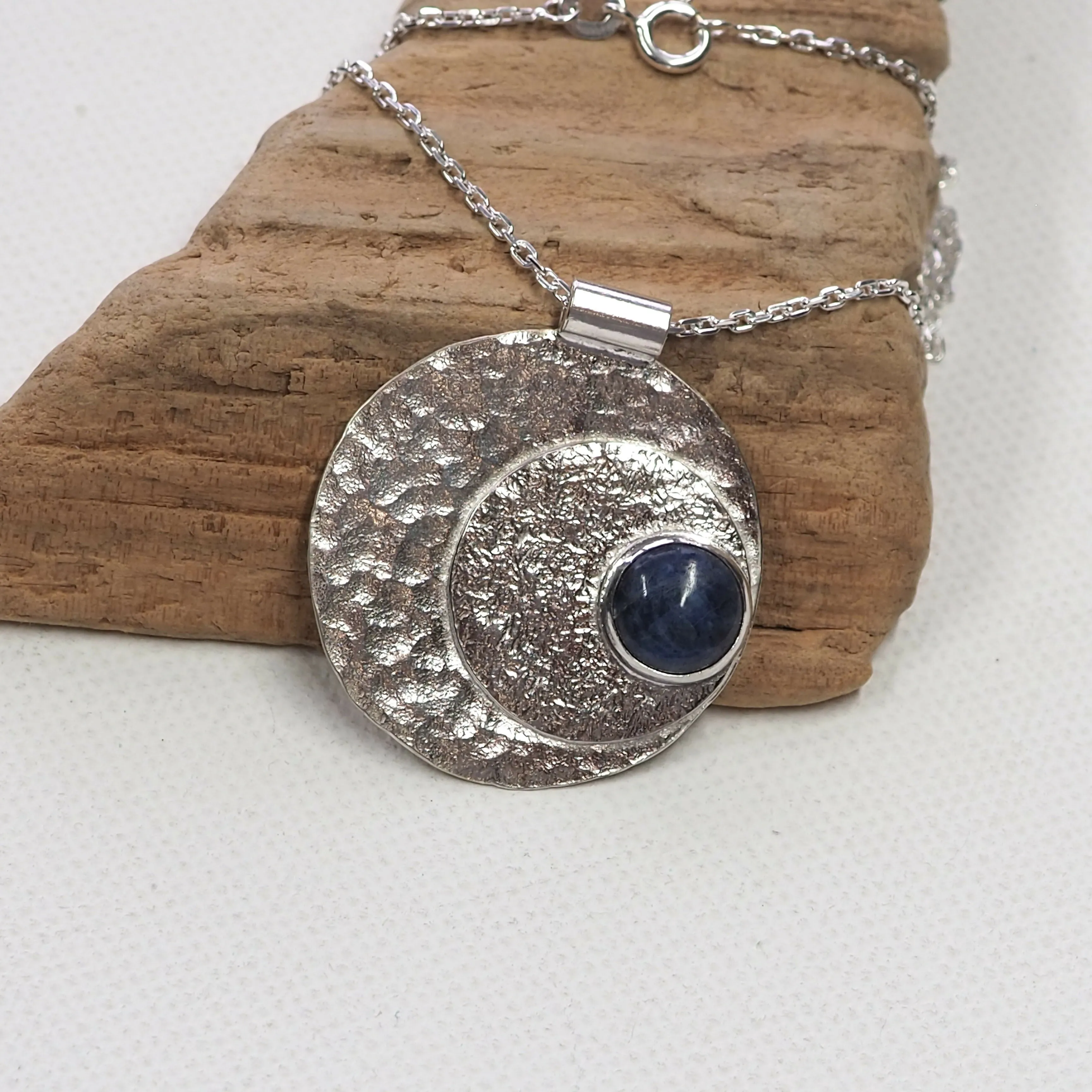 Blue Moon Pendant Necklace - Hallmarked