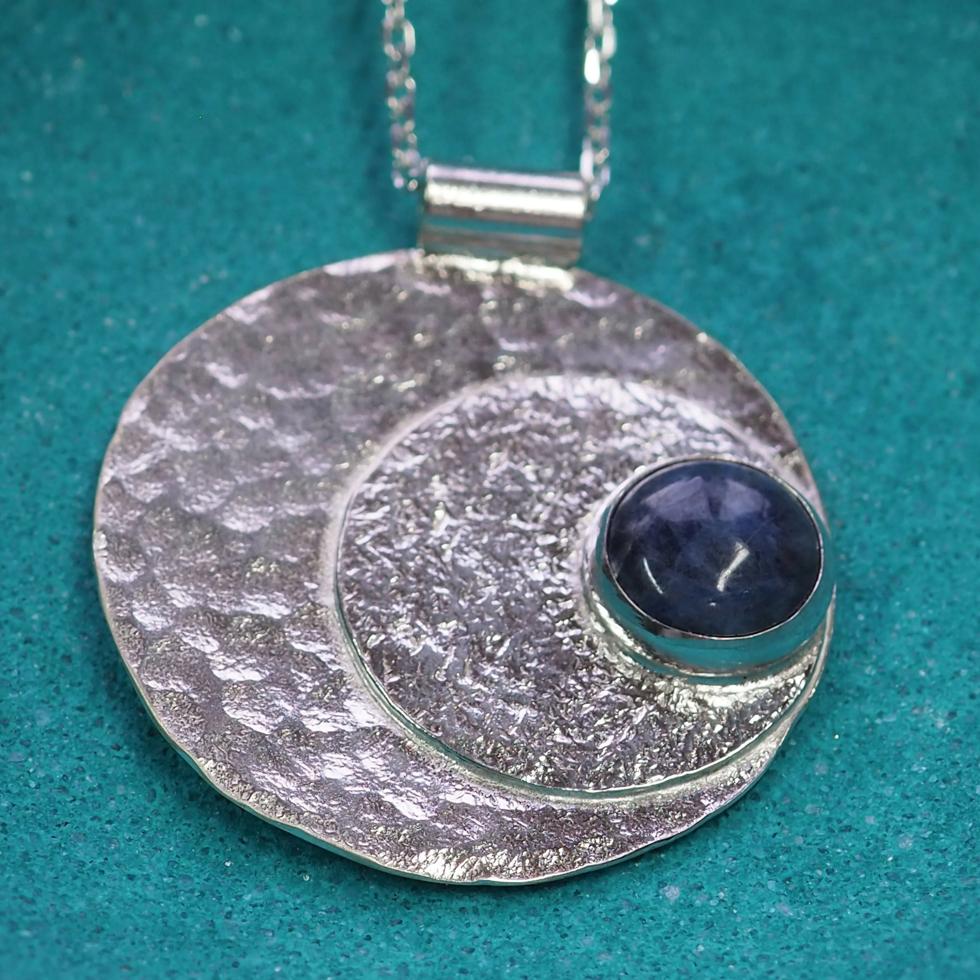 Blue Moon Pendant Necklace - Hallmarked