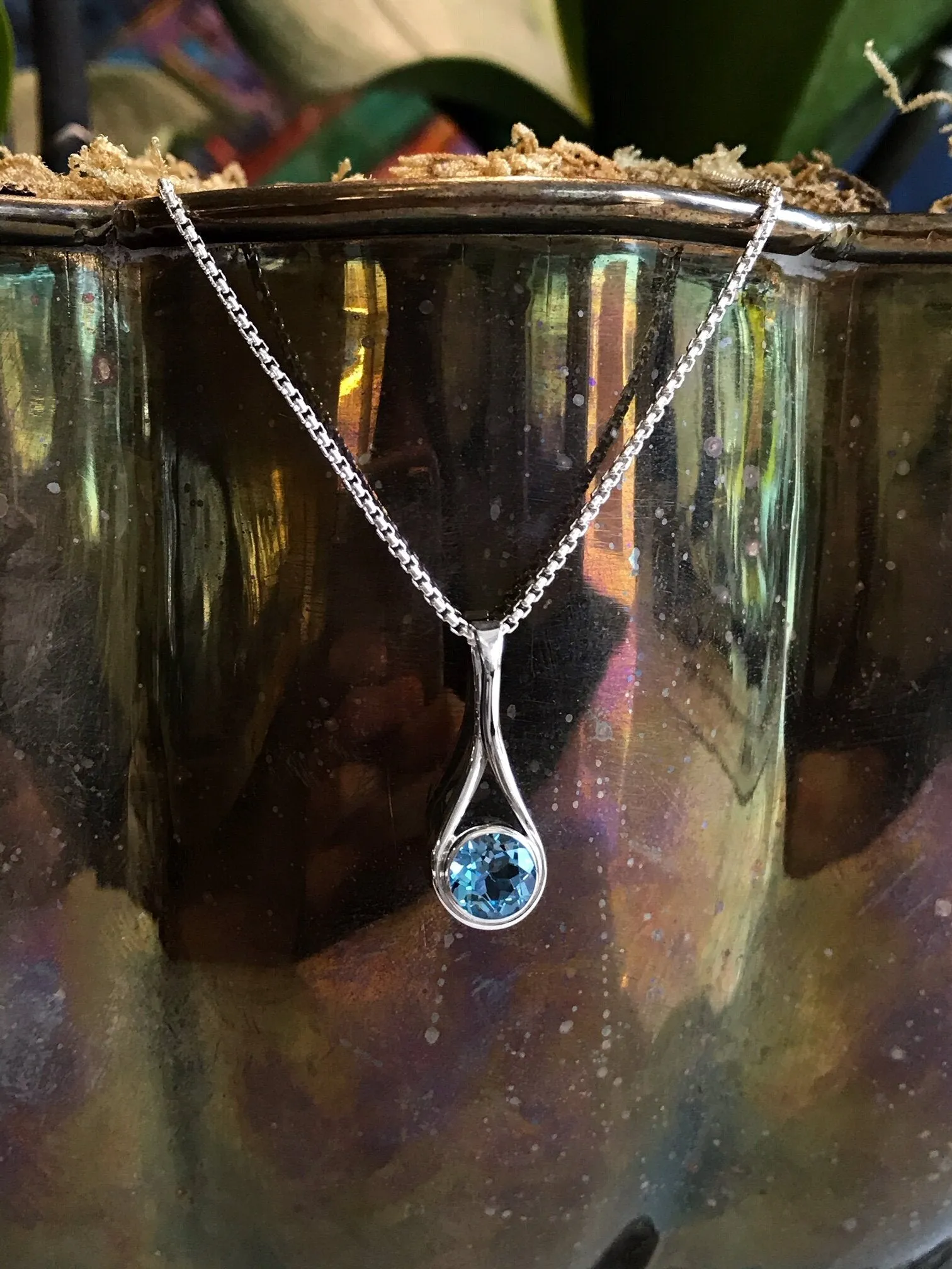 Blue Topaz "Desire" Pendant