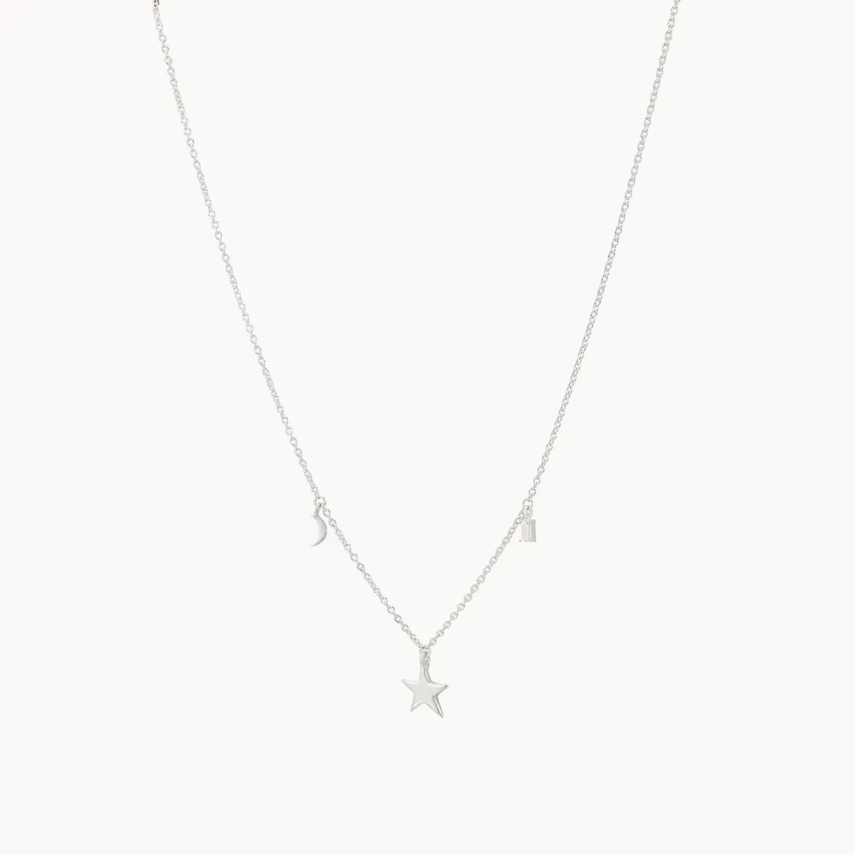 Bright star white topaz baguette necklace silver - sterling silver