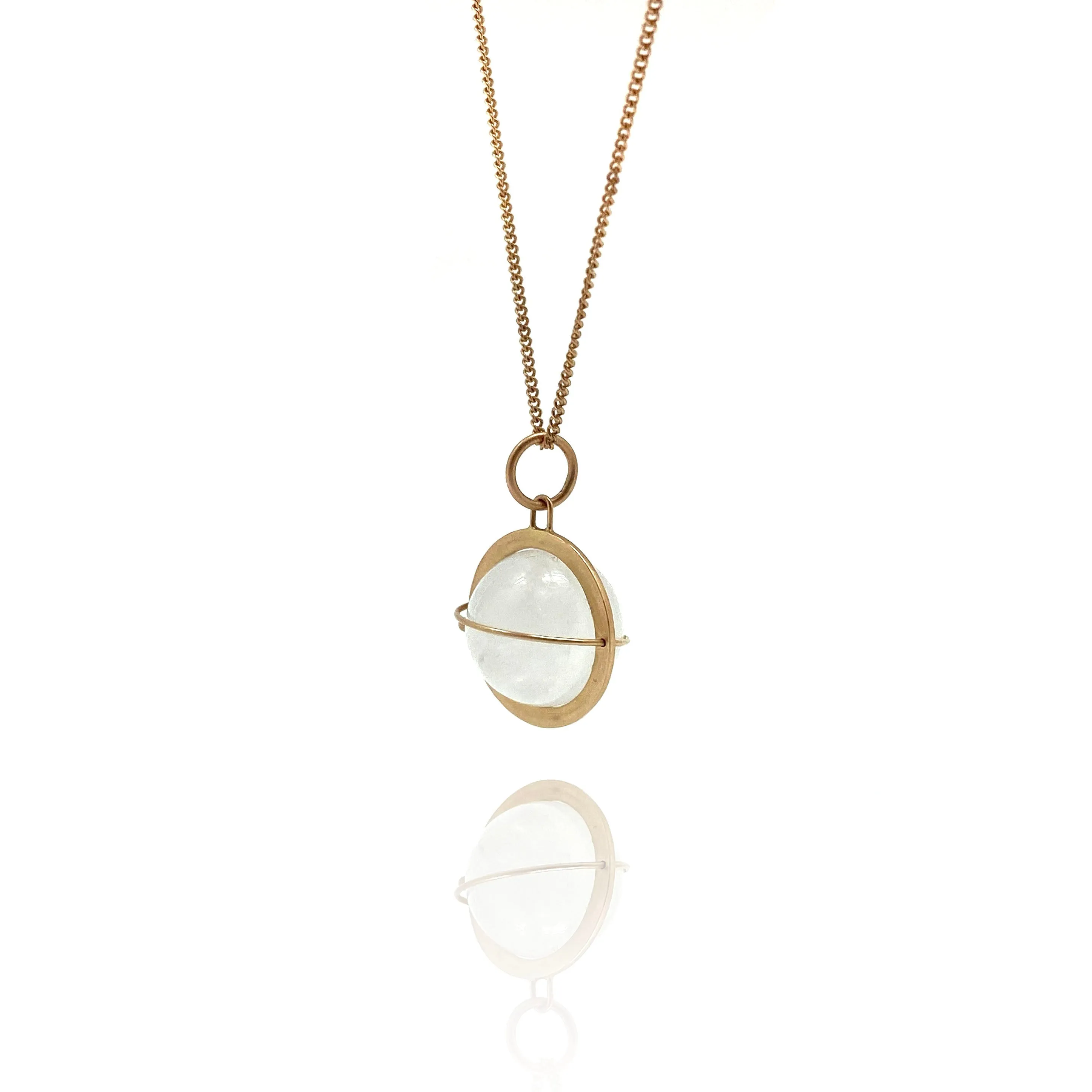 Captured Moonstone Orb Necklace