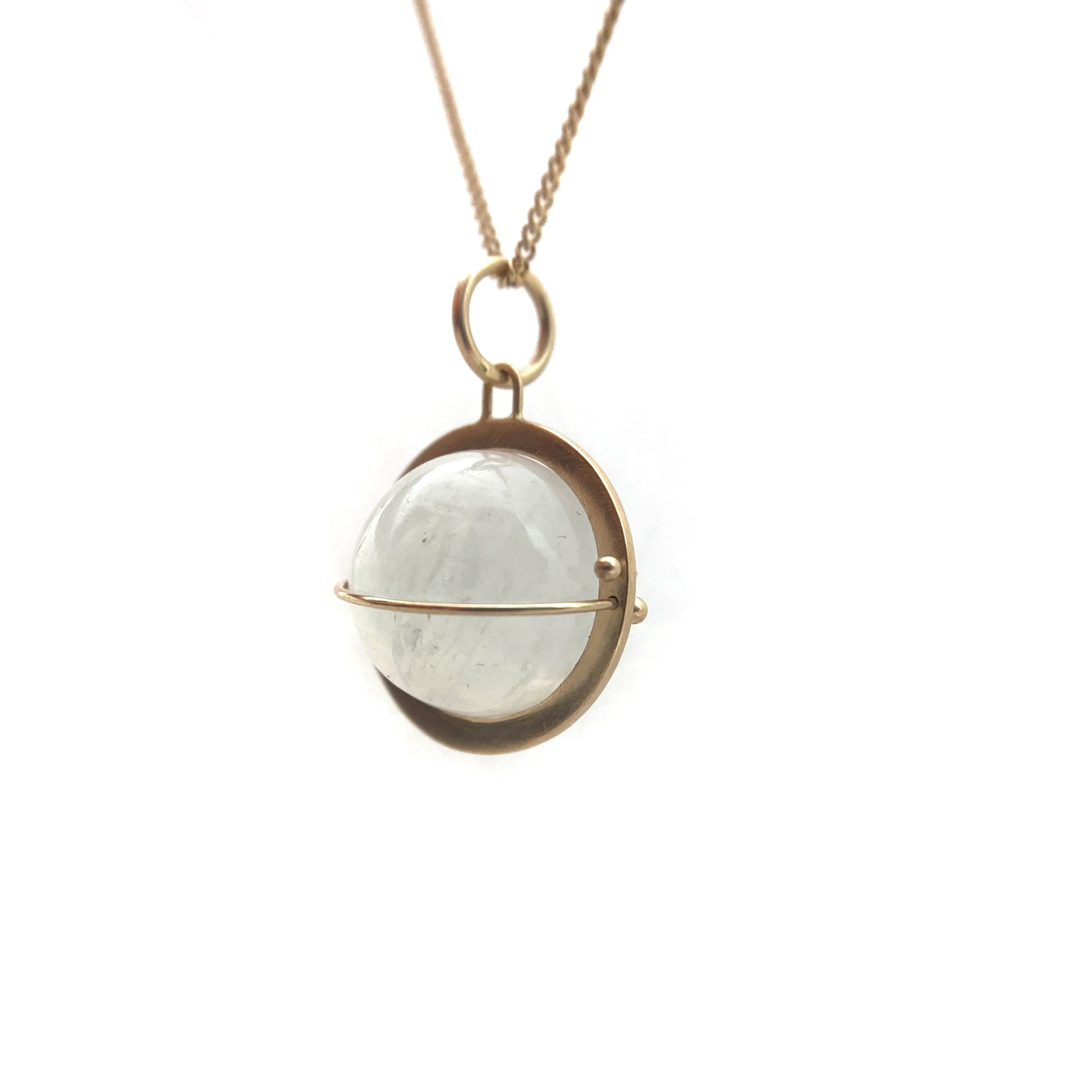 Captured Moonstone Orb Necklace