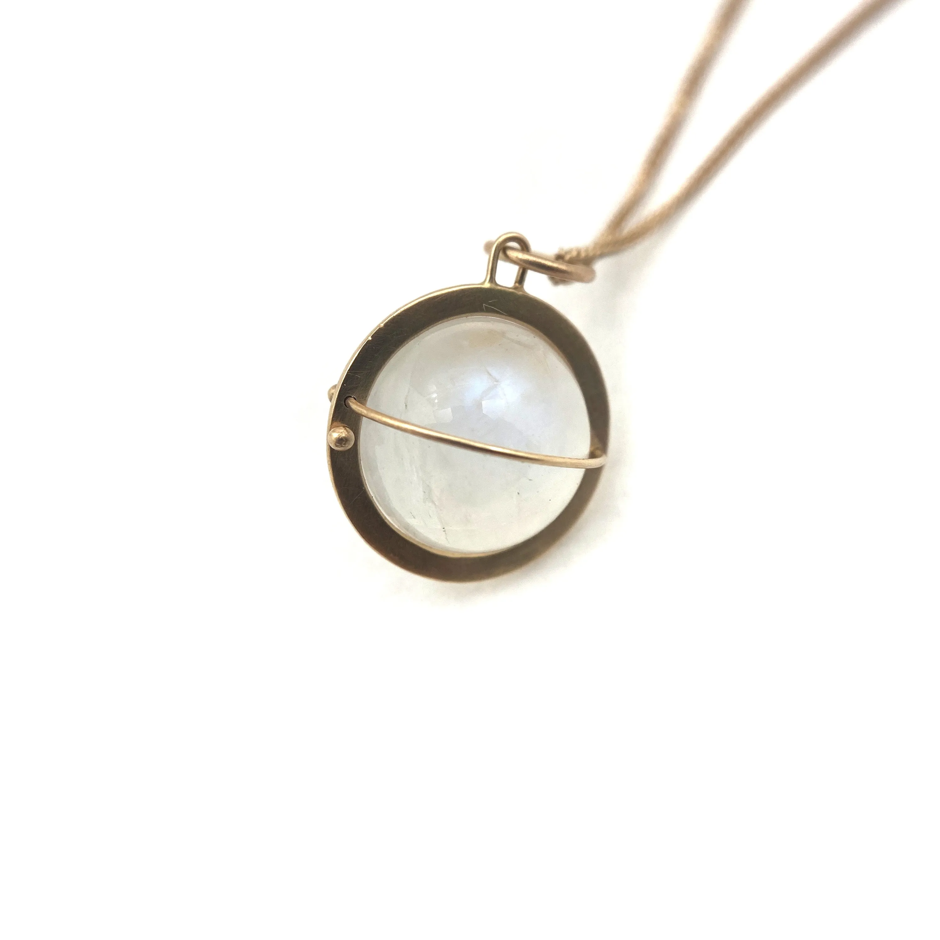 Captured Moonstone Orb Necklace