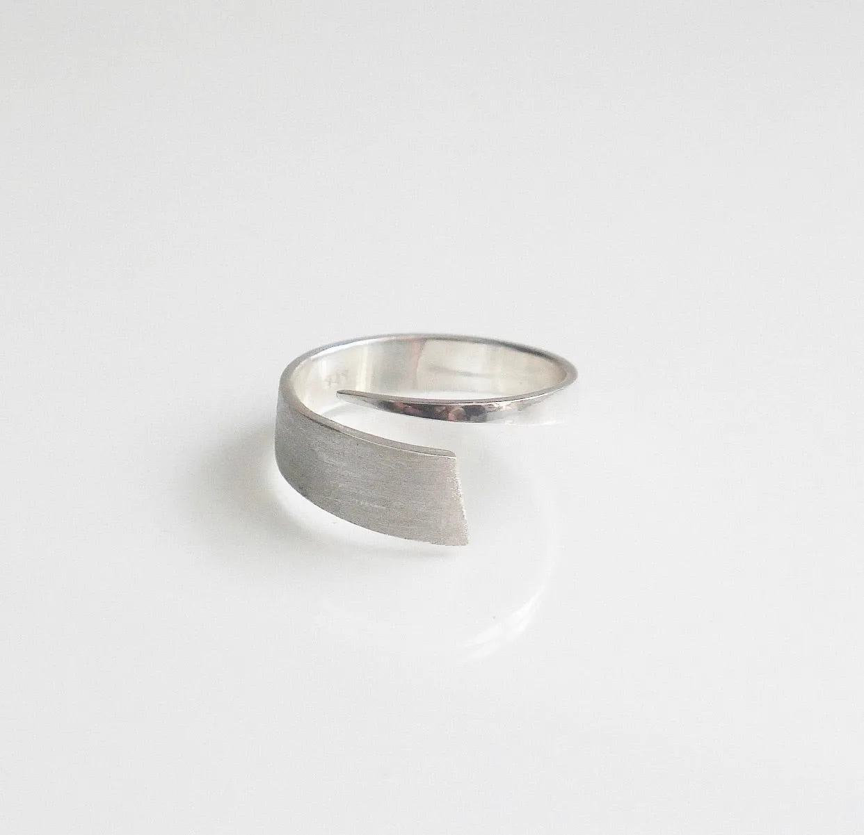 Cashmere Doll Ring, Matte Adjustable Flat Bars .925 Sterling Silver Waterproof Nickel Free Unisex Ring