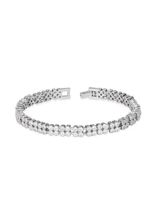 Cheap Platinum Plated Double Layered Tennis Bracelet