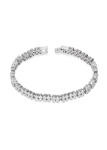 Cheap Platinum Plated Double Layered Tennis Bracelet