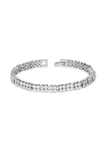 Cheap Platinum Plated Double Layered Tennis Bracelet